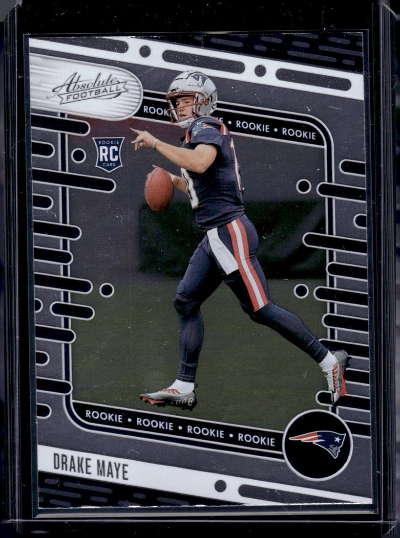 Drake Maye Rookie Card 2024 Panini Absolute #103 Patriots: Panini Select, Prizm, Mosaic, Contenders, Zenith, Phoenix, Illusions, Absolute, Rookie NFL Sports Trading Cards, SP, SSP, Cards, Football Cards for Sale Near Me, Superbowl & Hall of Fame Player Cards,