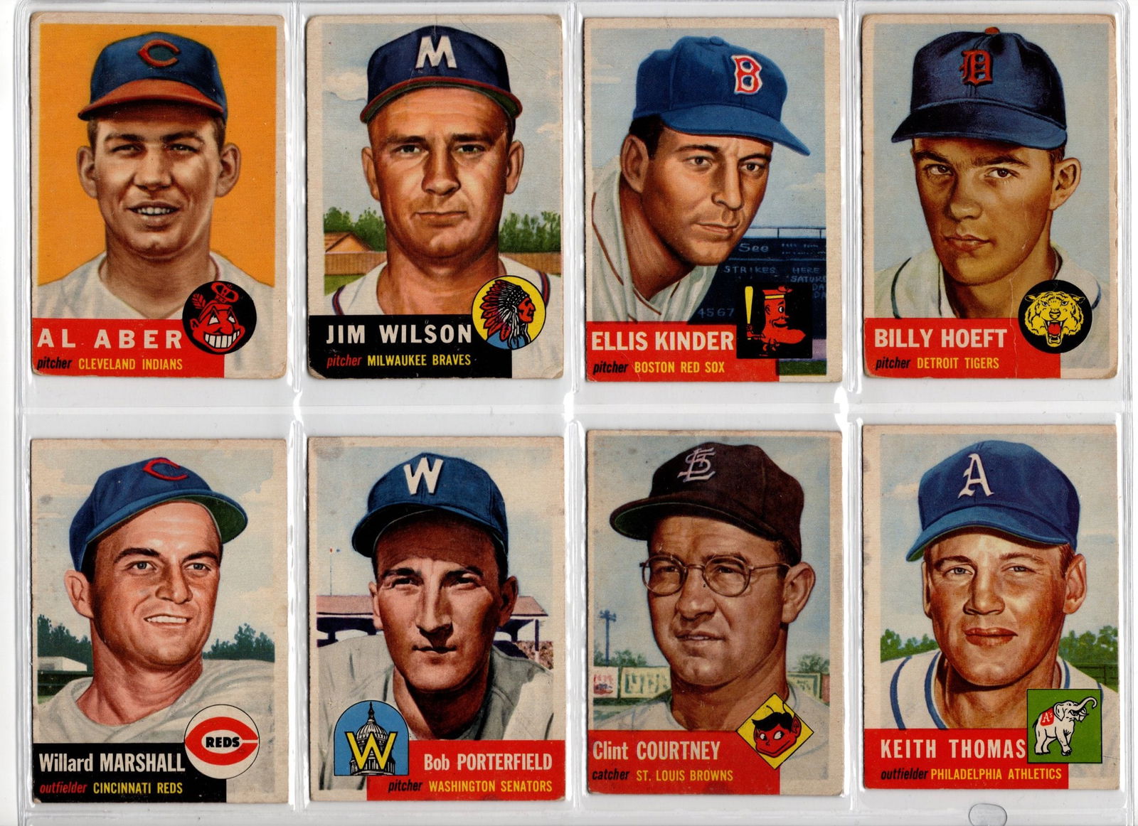 Lot of 8 1953 Topps Vintage Baseball Cards. All Different, See Pictures For Cards/Condition (1 of 2)