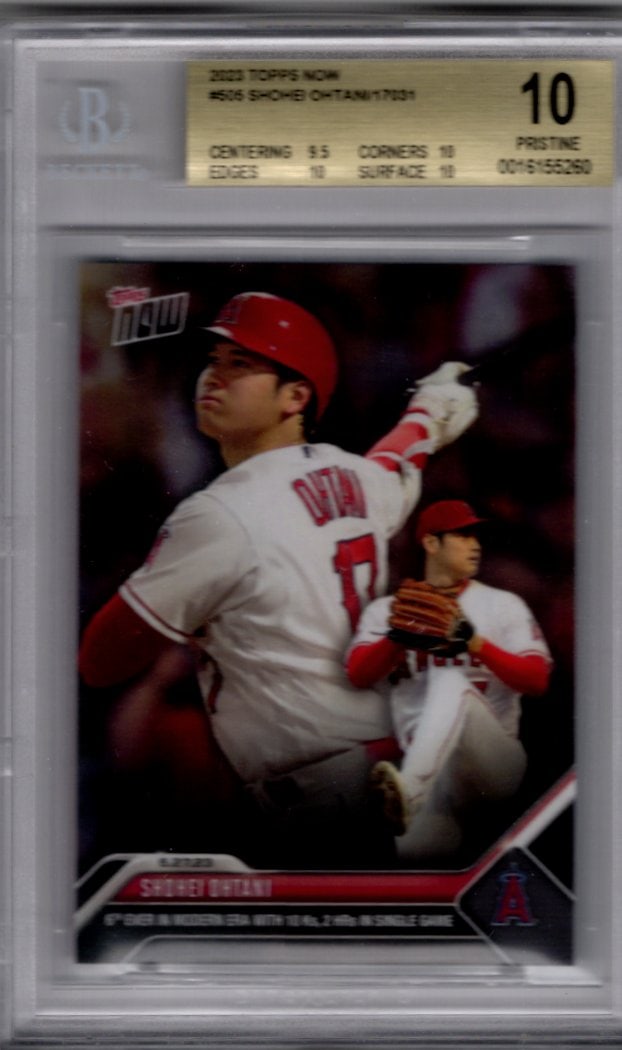 Shohei Ohtani 2023 Topps Now #505 BGS 10 Pristine Angels, Dodgers: Topps Baseball MLB Trading & Sports Cards, Sports Cards for Sale Near Me, World Series & Hall of Fame Players Memorabilia, Refractors, X-Fractors, Numbered, SP, SSP, Valuable Auction Memorabilia Lots