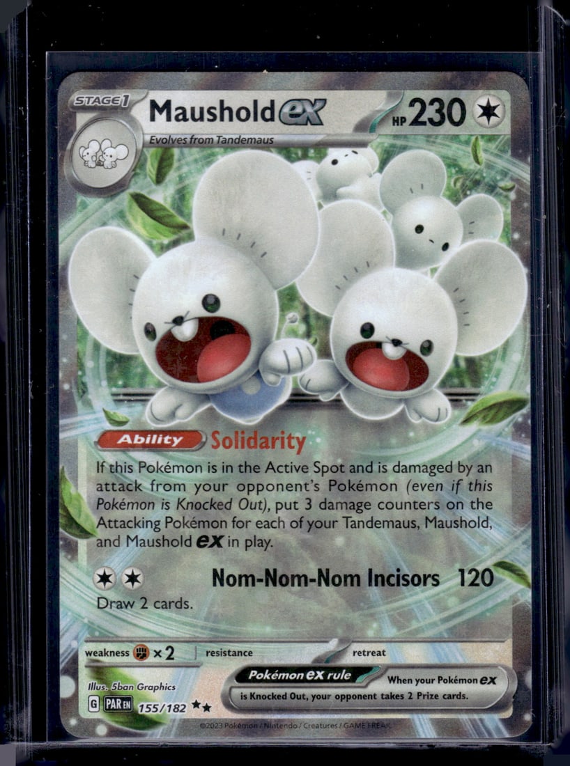 2023 Pokemon Paradox Rift Maushold Ex Double Rare #155: Pokemon Trading Card Game Cards, Charizard, Pikachu, Mewtwo, Reverse Holo, Holo Rare, Secret Rare Cards, Full Art Cards, Eevee, Ultra Rare Card, Illustration Rare, Special Illustration Rare SIR