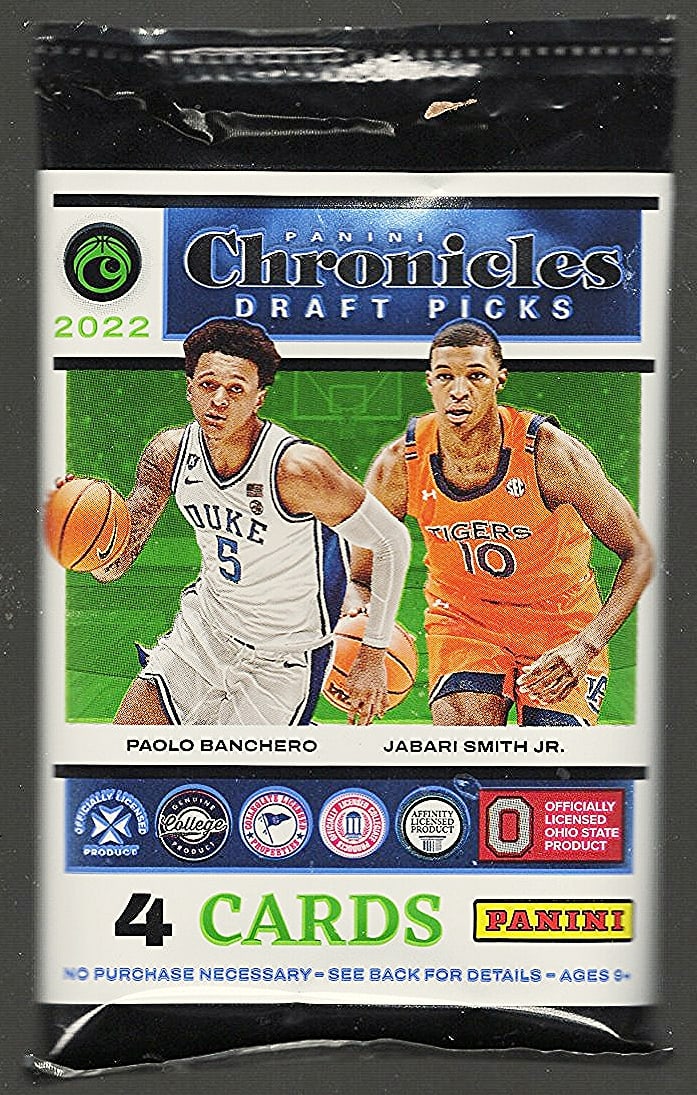 2022 Panini Chronicles Draft Picks Basketball Blaster Box Pack, Rookies: Paolo Banchero, Chet (1 of 1)