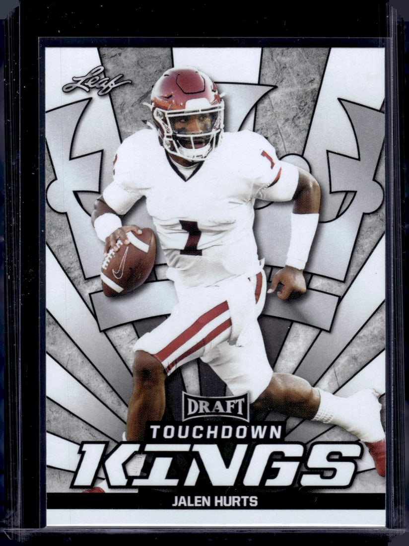 Jalen Hurts Rookie Card Touchdown Kings 2020 Leaf Draft #83 Philadelphia Eagles (1 of 2)