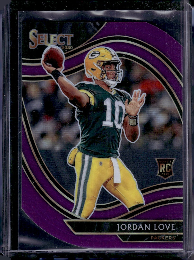 Jordan Love Rookie Card Purple Prizm Die Cut 2020 Select #347 Green Bay Packers (1 of 2)