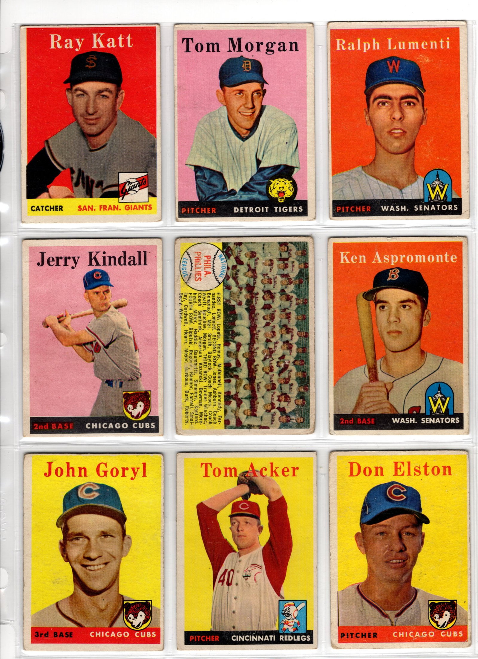 Lot of 9 1958 Topps Vintage Baseball Cards. All Different, See Pictures For Condition (1 of 2)