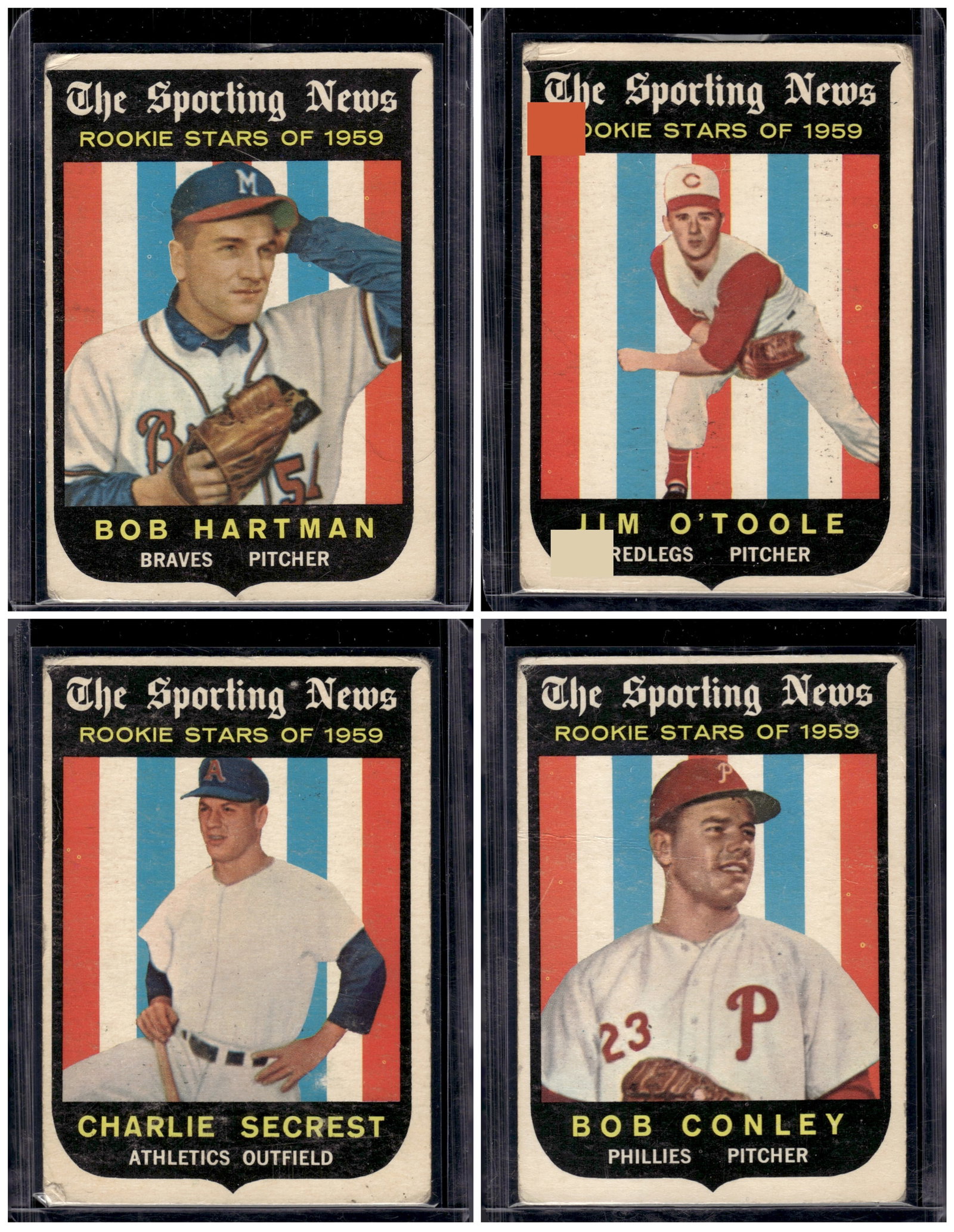 Lot of 4 1959 Topps The Sporting News Baseball Cards. All Different, See Pictures For Condition (1 of 2)