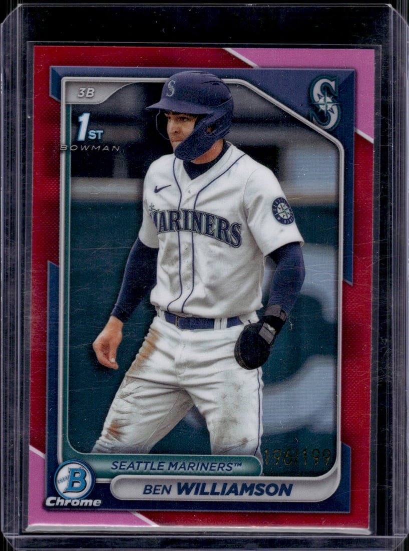 Ben Williamson 1st Bowman Fuschia Refractor /199 2024 Bowman Chrome #BCP-67: Bowman Baseball MLB Trading & Sports Cards, Sports Cards for Sale Near Me, World Series & Hall of Fame Players, SP, SSP, Chrome, 1st Bowman, Auction Memorabilia Lots Sold On Line