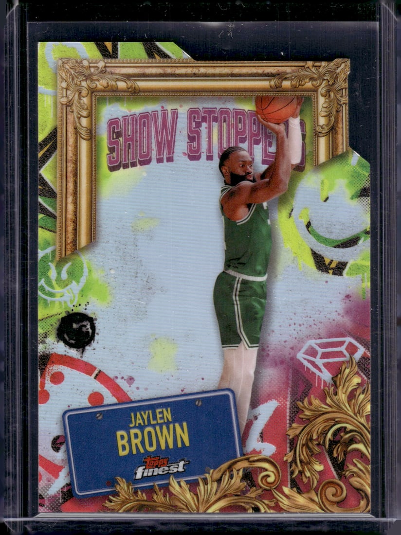 Jaylen Brown Show Stoppers Refractor Die Cut 2024-25 Topps Finest #S-12 Boston Celtics (1 of 2)