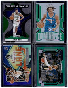 Lot of 4 NBA Prizms and Inserts. Maxey, Tatum, Irving, Morant: Panini Select, Prizm, Mosaic, Contenders, Revolution, Phoenix, NBA Hoops, Rookie NFL Sports Trading Cards, Silver, SP, SSP, Wave Prizms, Numbered Cards, Basketball sports Cards for Sale Near Me, NBA C