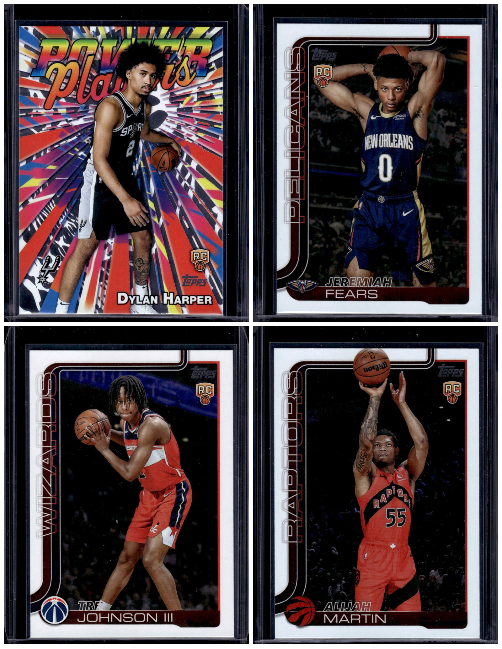 Lot of 4 2025-26 Topps NBA Rookie Cards. Harper, Fears, Johnson, Martin: Topps Basketball NBA Trading & Sports Cards, Sports Cards for Sale Near Me, Chrome, Refractor, SP, SSP, Valuable Auction Memorabilia Lots Sold On Line, NBA Championship & Hall of Fame Player Cards