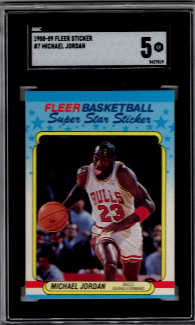 Michael Jordan 1988-89 Fleer Sticker #7 SGC 5 Chicago Bulls (1 of 2)