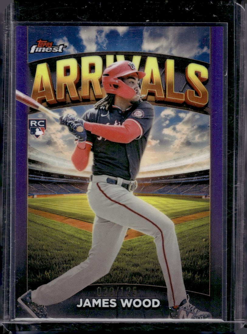 James Wood Rookie Card Arrivals Purple /125 2025 Topps Finest #A-6 Washington Nationals (1 of 2)