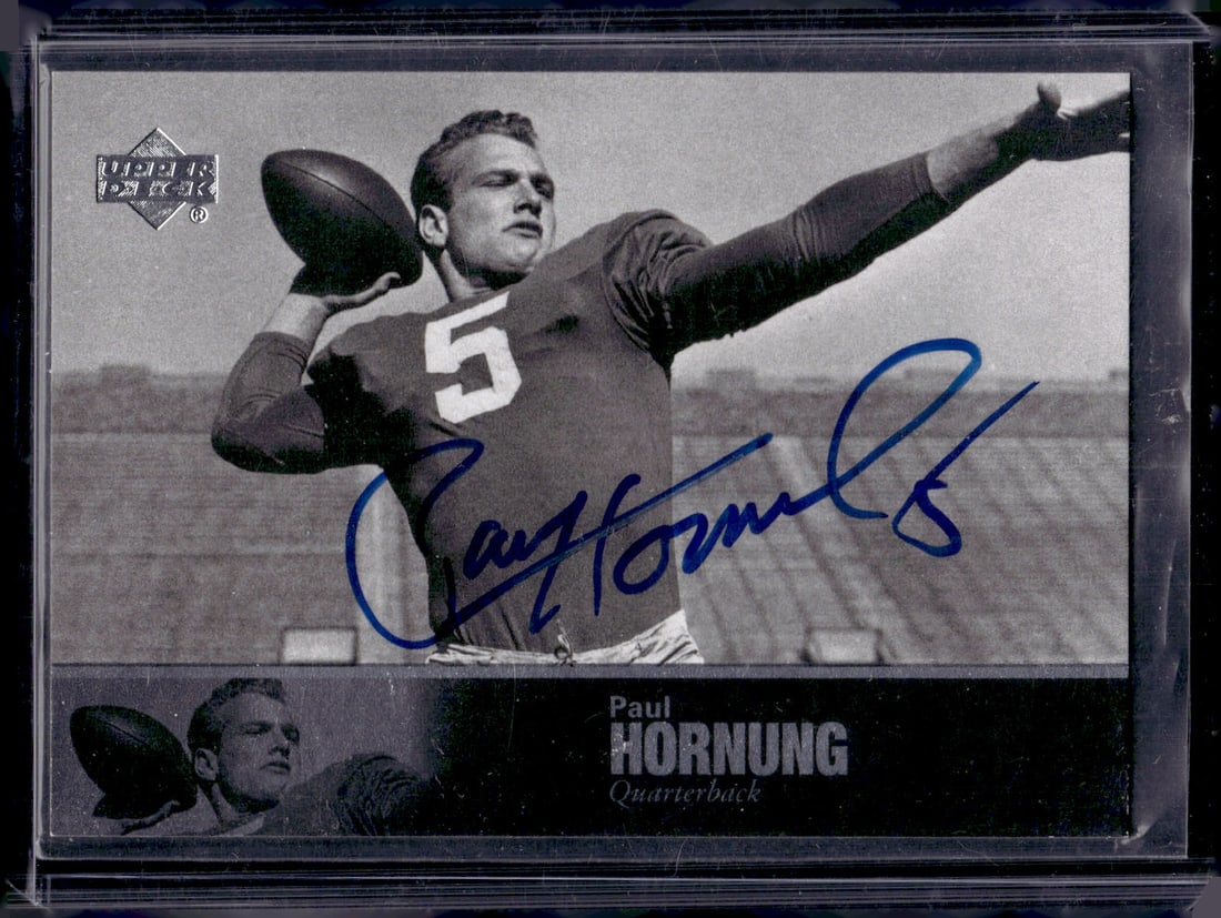 Paul Hornung Auto 2011 Upper Deck College Football Legends #19 Notre Dame (1 of 2)