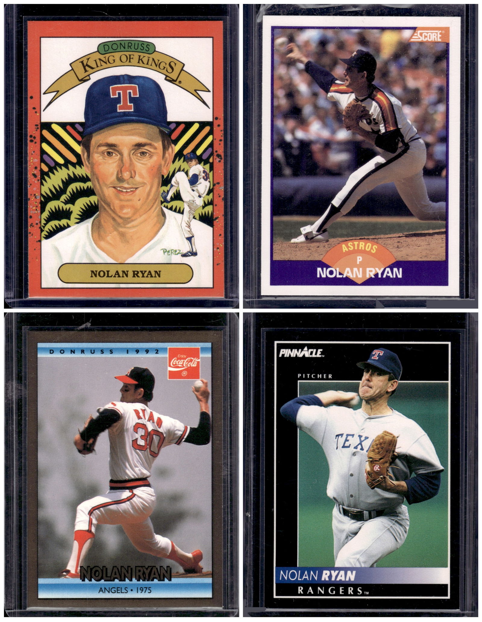 Lot of 4 Nolan Ryan Late 80s & Early 90s Baseball Cards. All Different, See Pictures (1 of 2)