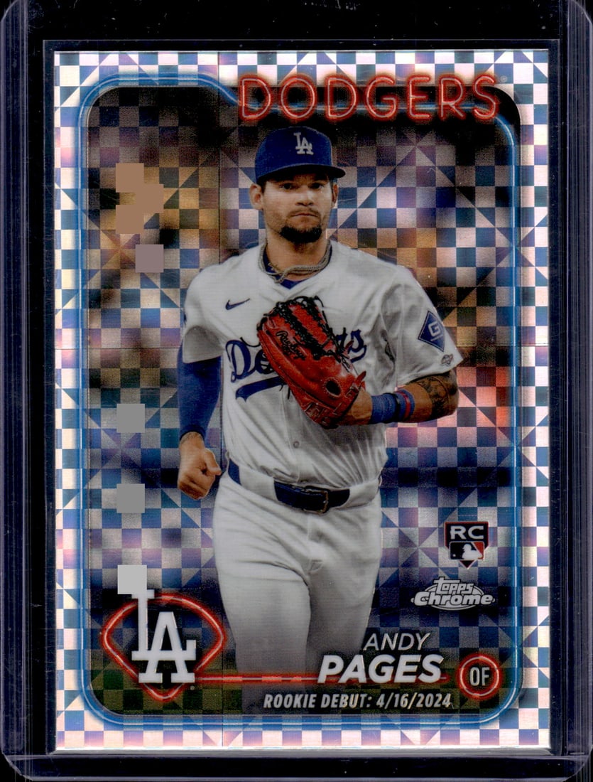 Andy Pages Rookie Card Xfractor 2024 Topps Chrome Update #USC186 Los Angeles Dodgers (1 of 2)