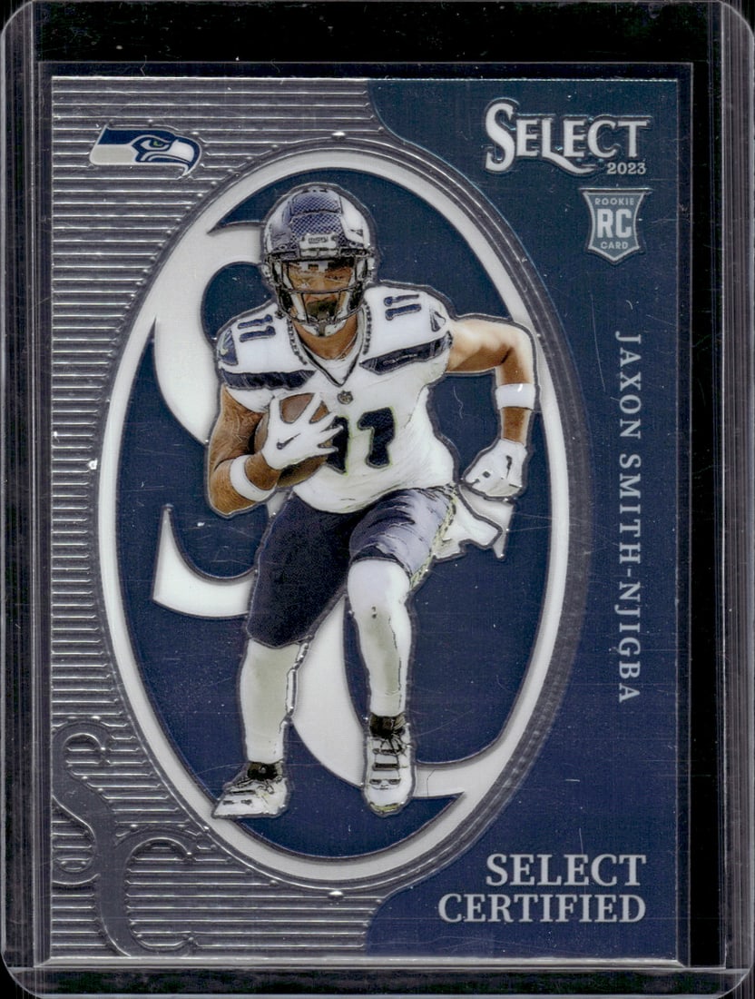 Jaxon Smith-Njigba Rookie Card Select Certified #CRO-JSN Seattle Seahawks: Panini Select, Prizm, Mosaic, Contenders, Zenith, Phoenix, Illusions, Absolute, Rookie NFL Sports Trading Cards, SP, SSP, Cards, Football Cards for Sale Near Me, Superbowl & Hall of Fame Player Cards,