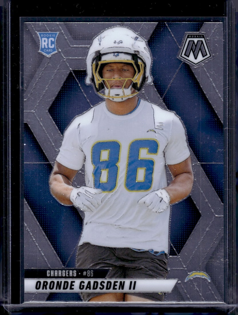 Oronde Gadsen Rookie Card 2025 Panini Mosaic #374 Los Angeles Chargers: Panini Select, Prizm, Mosaic, Contenders, Zenith, Phoenix, Illusions, Absolute, Rookie NFL Sports Trading Cards, SP, SSP, Cards, Football Cards for Sale Near Me, Superbowl & Hall of Fame Player Cards,