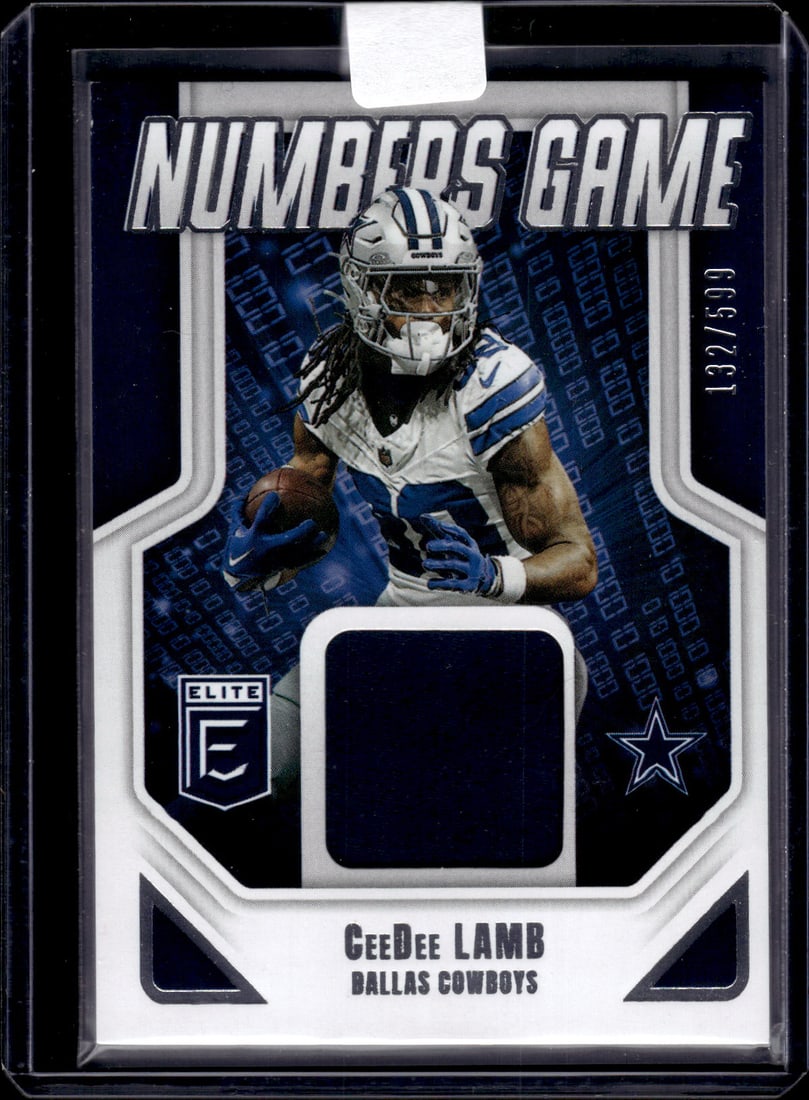 CeeDee Lamb Numbers Game Patch /599 2025 Donruss Elite #NGJ-CDL Dallas Cowboys (1 of 2)