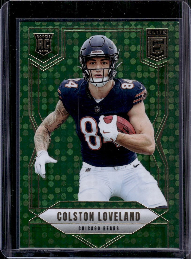 Colston Loveland Rookie Card Green Disco 2025 Donruss Elite #109 Chicago Bears: Donruss Optic Football NLF Trading & Sports Cards, Sports Cards for Sale Near Me, Valuable Memorabilia Auction Lots Sold On Line, SP, SSP