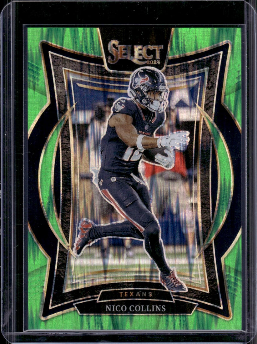 Nico Collins Neon Green Shock Prizm /599 2024 Select #86 Houston Texans (1 of 2)