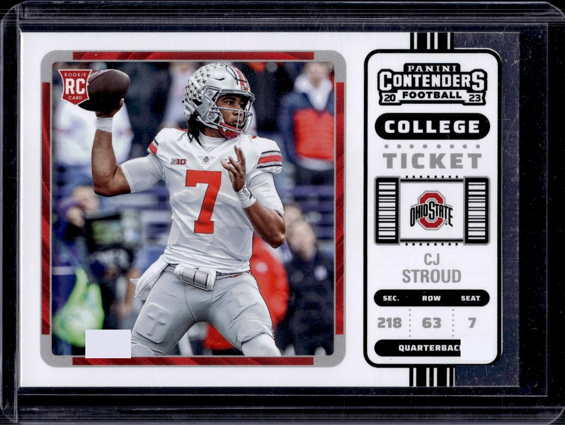 Cj Stroud Rookie Card College Ticket 2023 Chronicles Contenders Draft Picks #3 Buckeyes (1 of 2)