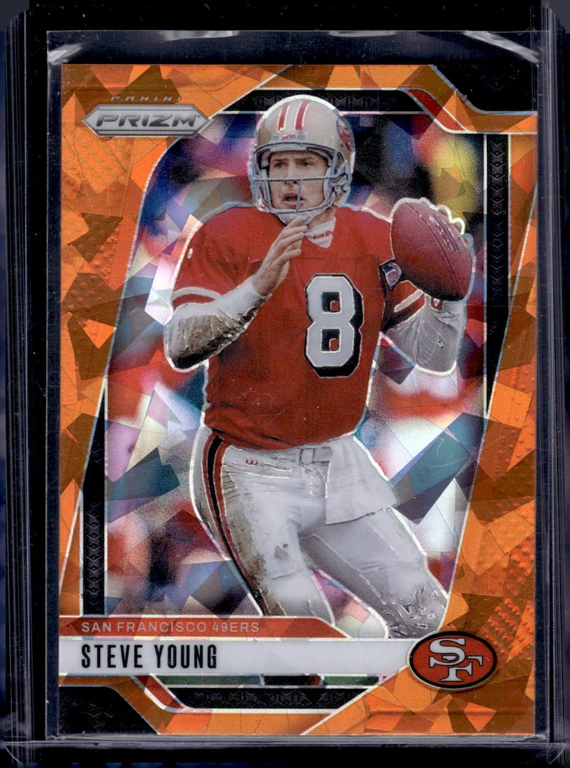 Steve Young Orange Cracked Ice 2024 Panini Prizm #256 San Francisco 49ers (1 of 2)