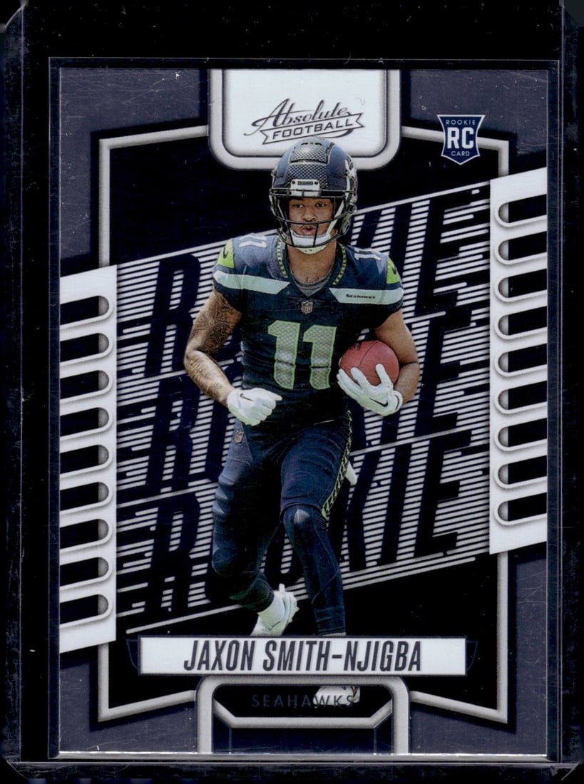 Jaxon Smith-Njigba Rookie Card 2023 Panini Absolute #109 Seattle Seahawks: Panini Select, Prizm, Mosaic, Contenders, Zenith, Phoenix, Illusions, Absolute, Rookie NFL Sports Trading Cards, SP, SSP, Cards, Football Cards for Sale Near Me, Superbowl & Hall of Fame Player Cards,