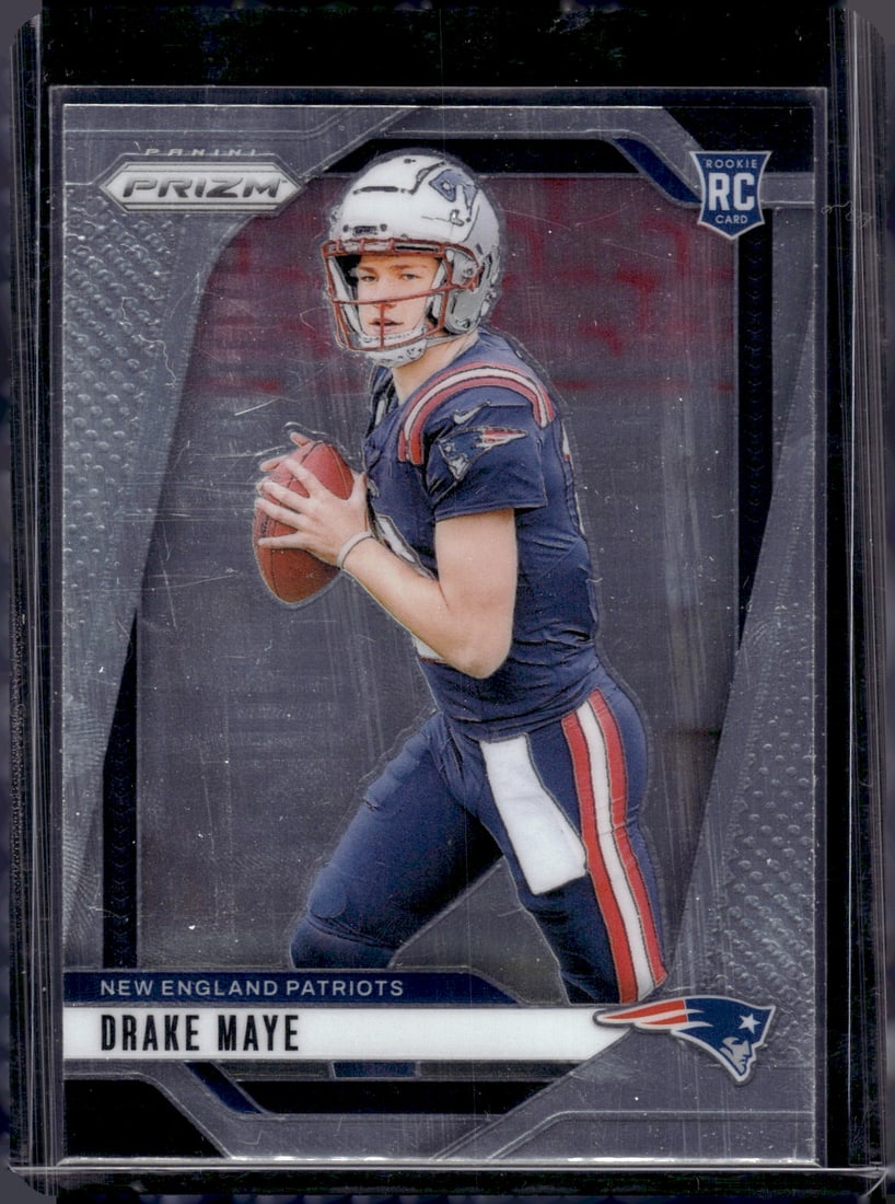 Drake Maye Rookie Card 2024 Panini Prizm #329 Has Some Surfrace Issues See Pictures: Panini Select, Prizm, Mosaic, Contenders, Zenith, Phoenix, Illusions, Absolute, Rookie NFL Sports Trading Cards, SP, SSP, Cards, Football Cards for Sale Near Me, Superbowl & Hall of Fame Player Cards,