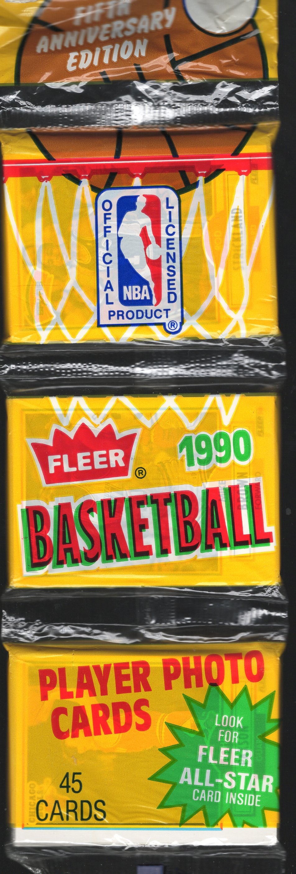 1990 Fleer Series 1 Vintage Basketball Cards RACK PACK Michael Jordan on Back! (1 of 2)