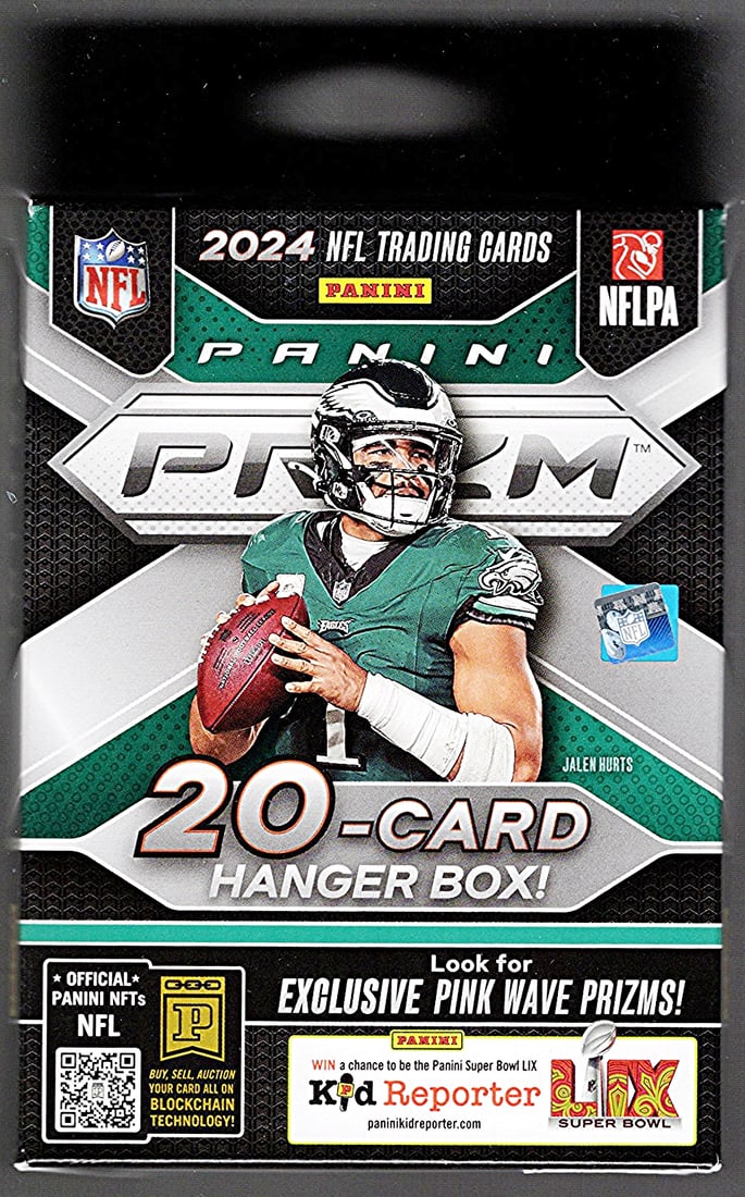 2024-25 Panini Prizm Football HANGER BOX - Jayden Daniels, Pink Wave Prizms, Bo Nix (1 of 1)