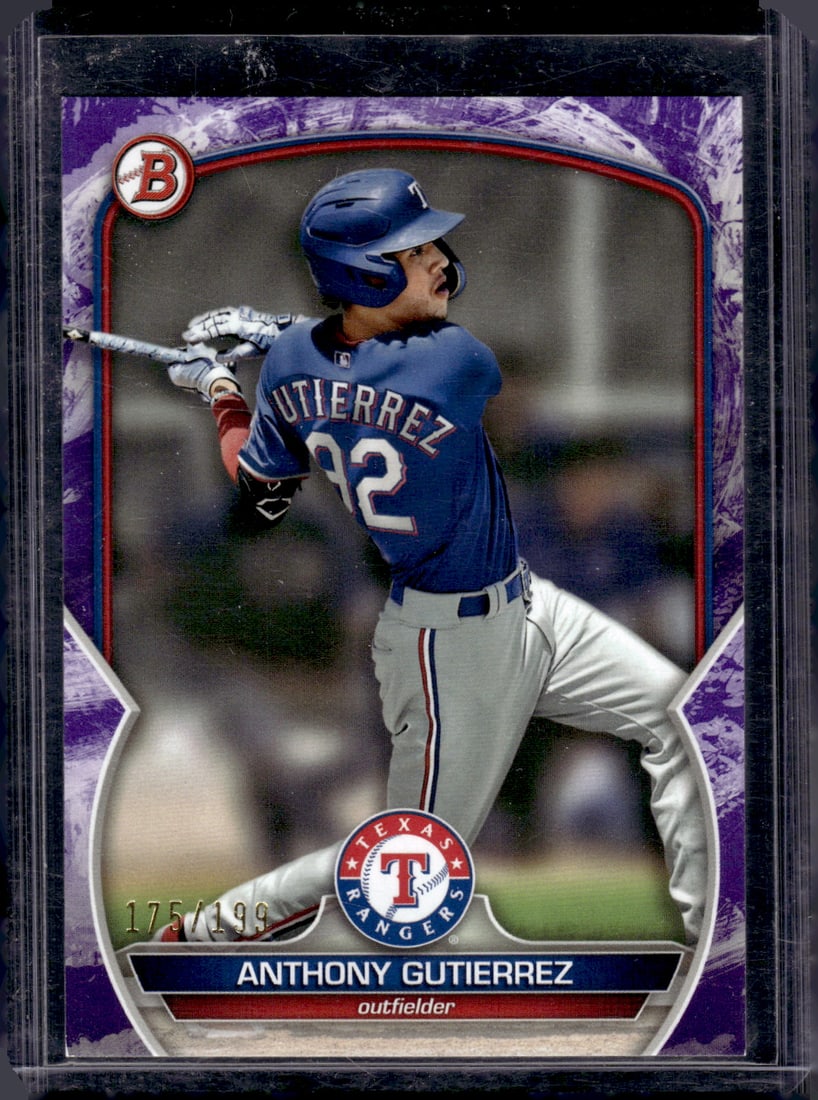 Anthony Gutierrez Purple Pattern /199 2023 Bowman Prospects #BP-85 Texas Rangers (1 of 2)