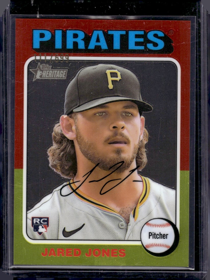 Jared Jones Rookie Card Chrome /699 2024 Topps Heritage #675 Pittsburgh Pirates (1 of 2)