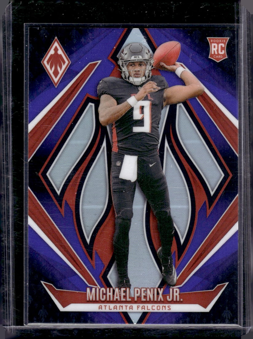 Michael Penix Jr. Rookie Card Purple Fade 2024 Phoenix #229 Atlanta Falcons: Panini Select, Prizm, Mosaic, Contenders, Zenith, Phoenix, Illusions, Absolute, Rookie NFL Sports Trading Cards, SP, SSP, Cards, Football Cards for Sale Near Me, Superbowl & Hall of Fame Player Cards,