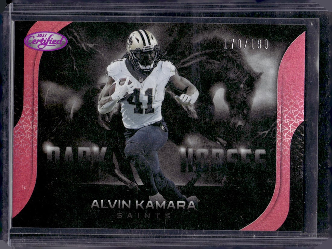 Alvin Kamara Dark Horses Pink /199 2021 Certified #DH-15 New Orleans Saints (1 of 2)