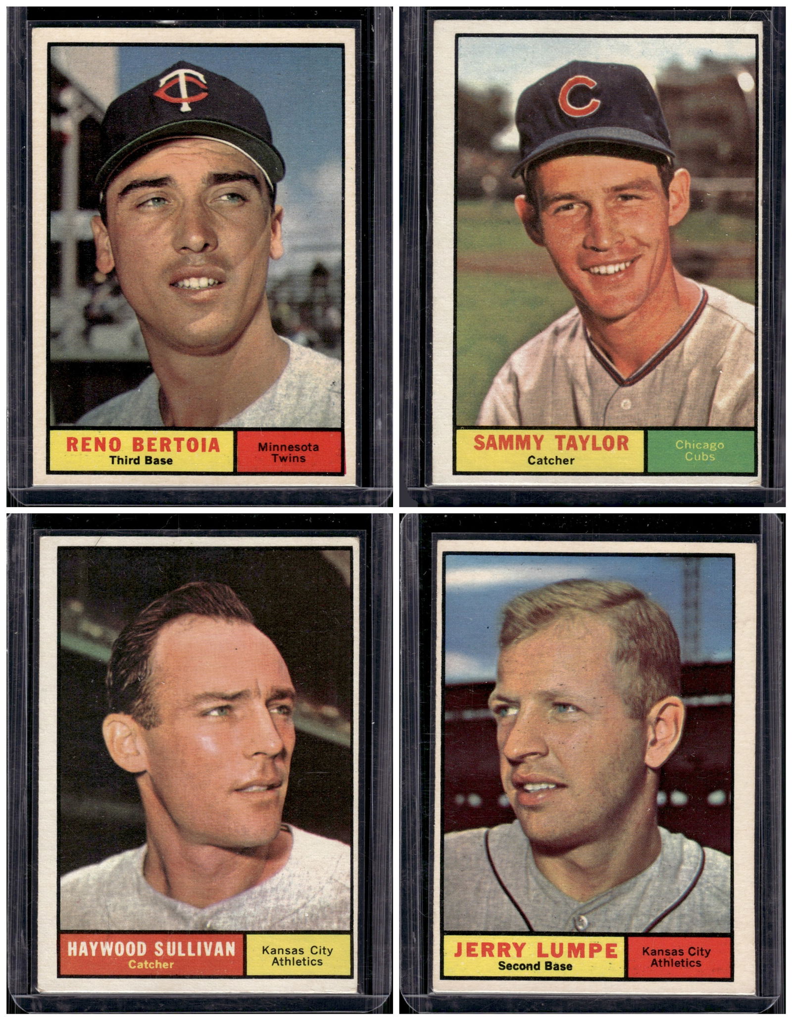 Lot of 4 1961 Topps Vintage Baseball Cards. All Different, Conditions Vary, See Pictures (1 of 2)