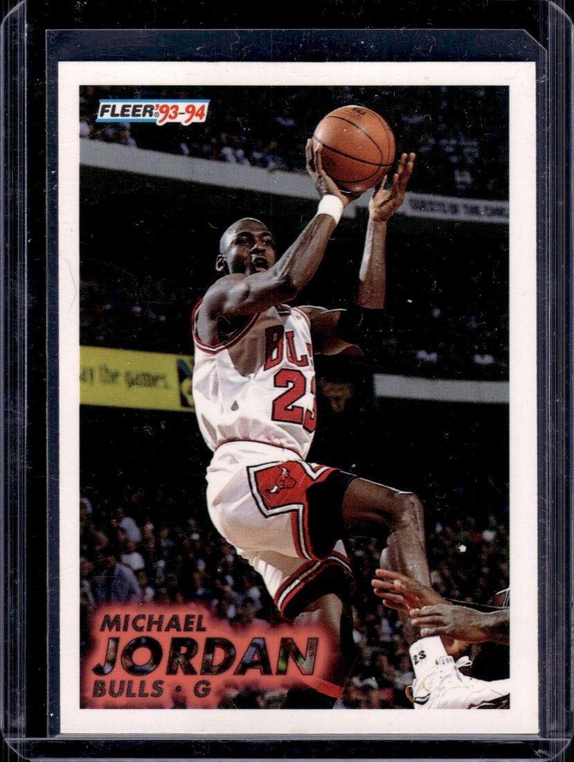 Michael Jordan 1993-94 Fleer #28 Chicago Bulls: Fleer Vintage Basketball NBA Trading & Sports Cards, NBA Championship & Hall of Fame Player Cards, Valuable Auction Memorabilia Lots Sold On Line, Old Sports Cards for Sale Near Me