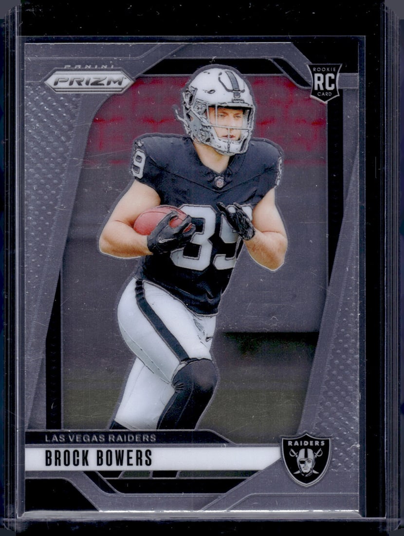 Brock Bowers Rookie Card 2024 Panini Prizm #315 Las Vegas Raiders: Panini Select, Prizm, Mosaic, Contenders, Zenith, Phoenix, Illusions, Absolute, Rookie NFL Sports Trading Cards, SP, SSP, Cards, Football Cards for Sale Near Me, Superbowl & Hall of Fame Player Cards,