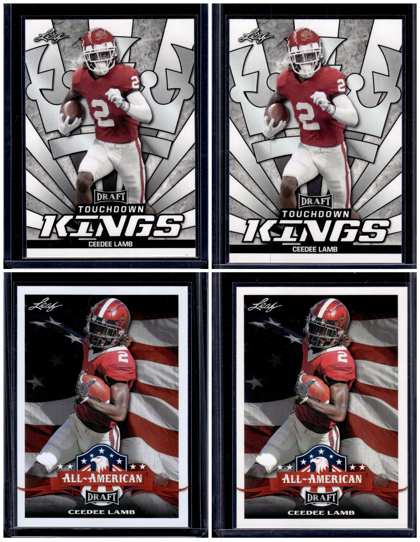 Lot of 4 2020 Leaf Draft CeeDee Lamb Rookie Cards: Leaf, Vintage Football NFL Trading Cards, Old Sports Cards for Sale Near Me, Hall of Fame & Super Bowl Player Cards, Auction Memorabilia Lots for Sale on Line