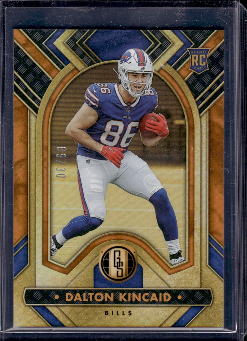 Dalton Kincaid Rookie Card Citrine /30 2023 Gold Standard #125 Buffalo Bills: Panini Select, Prizm, Mosaic, Contenders, Zenith, Phoenix, Illusions, Absolute, Rookie NFL Sports Trading Cards, SP, SSP, Cards, Football Cards for Sale Near Me, Superbowl & Hall of Fame Player Cards,