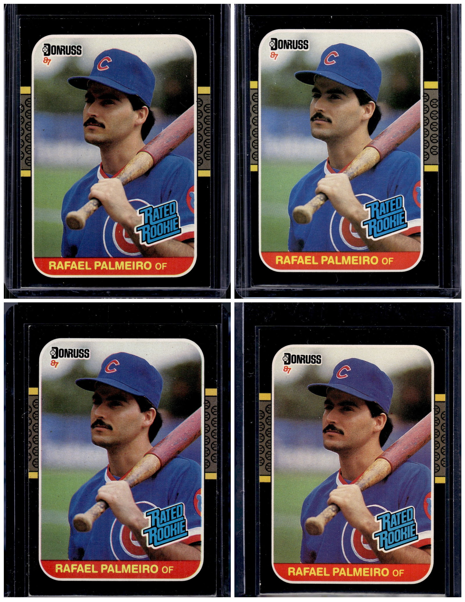 Lot of 4 Rafael Palmeiro Rated Rookies 1987 Donruss #43 Chicago Cubs Baseball Cards: Donruss Baseball MLB Trading & Sports Cards, Sports Cards for Sale Near Me, Prizm, Mosaic, Select, SP, SSP, Auction Memorabilia Lots for Sale On Line, World Series & Hall of Fame Players, Diamond King