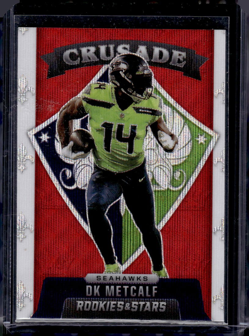 DK Metcalf Crusade Red Wave Prizm 2021 Rookies & Stars #CR-9 Seahawks, Steelers: Panini Select, Prizm, Mosaic, Contenders, Zenith, Phoenix, Illusions, Absolute, Rookie NFL Sports Trading Cards, SP, SSP, Cards, Football Cards for Sale Near Me, Superbowl & Hall of Fame Player Cards,