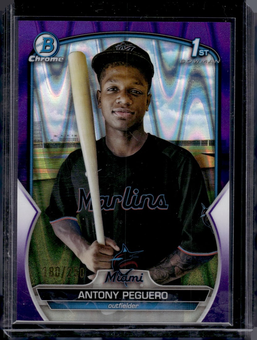Anthony Peguero 1st Bowman Purple Refractor /250 2023 Bowman Chrome #BCP-62 (1 of 2)