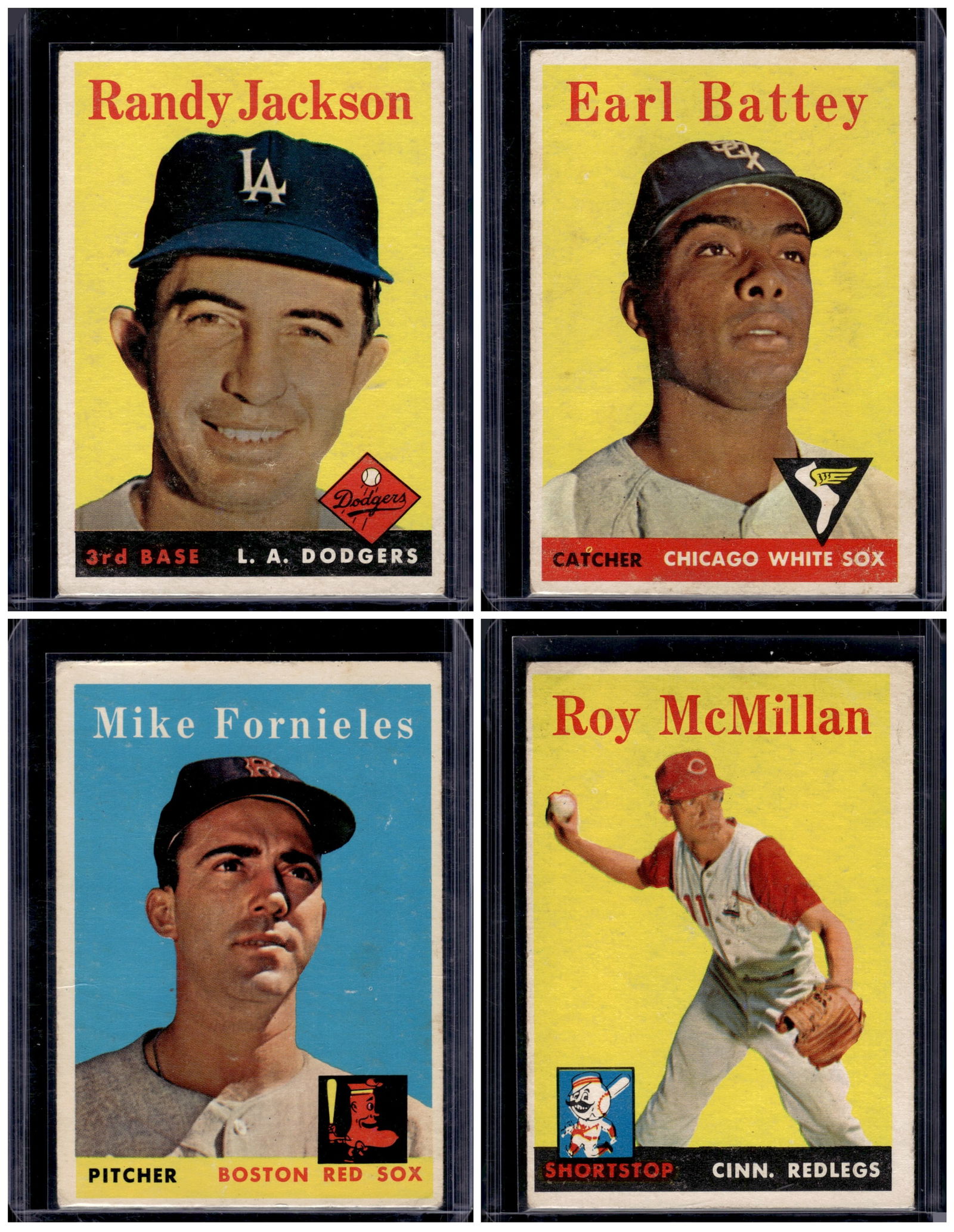 Lot of 4 1958 Topps Vintage Baseball Cards. All Different, See Pictures (1 of 2)