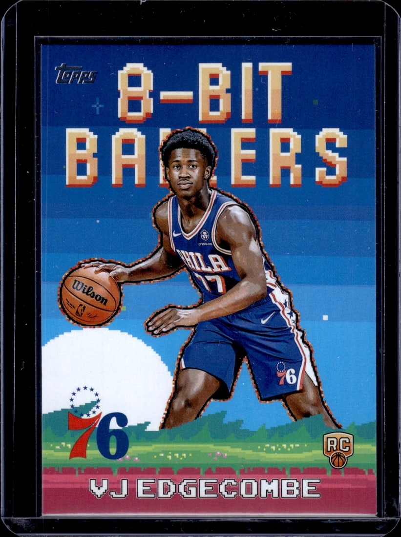 VJ Edgecombe Rookie Card 8-Bit Ballers 2025-26 Topps #8B-33 Philadelphia 76ers: Topps Basketball NBA Trading & Sports Cards, Sports Cards for Sale Near Me, Chrome, Refractor, SP, SSP, Valuable Auction Memorabilia Lots Sold On Line, NBA Championship & Hall of Fame Player Cards