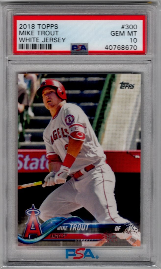 Mike Trout White Jersey 2018 Topps #300 PSA 10 Los Angeles Angels (1 of 2)