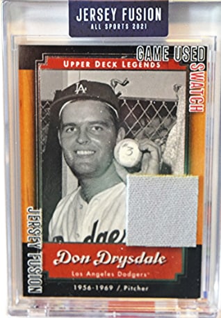 Don Drysdale Game Used Swatch 2021 Jersey Fusion #JF-DD90 (1 of 2)