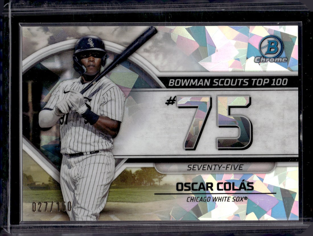 Oscar Colas Atomic Refractor /150 2023 Bowman Chrome #BTP-75 Chicago White Sox: Bowman Baseball MLB Trading & Sports Cards, Sports Cards for Sale Near Me, World Series & Hall of Fame Players, SP, SSP, Chrome, 1st Bowman, Auction Memorabilia Lots Sold On Line