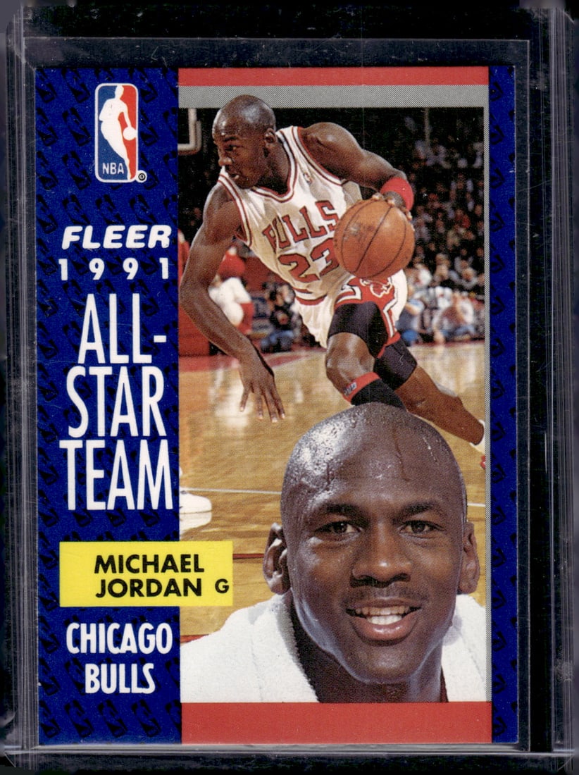 Michael Jordan 1991-92 Fleer #211 Chicago Bulls: Fleer Vintage Basketball NBA Trading & Sports Cards, NBA Championship & Hall of Fame Player Cards, Valuable Auction Memorabilia Lots Sold On Line, Old Sports Cards for Sale Near Me