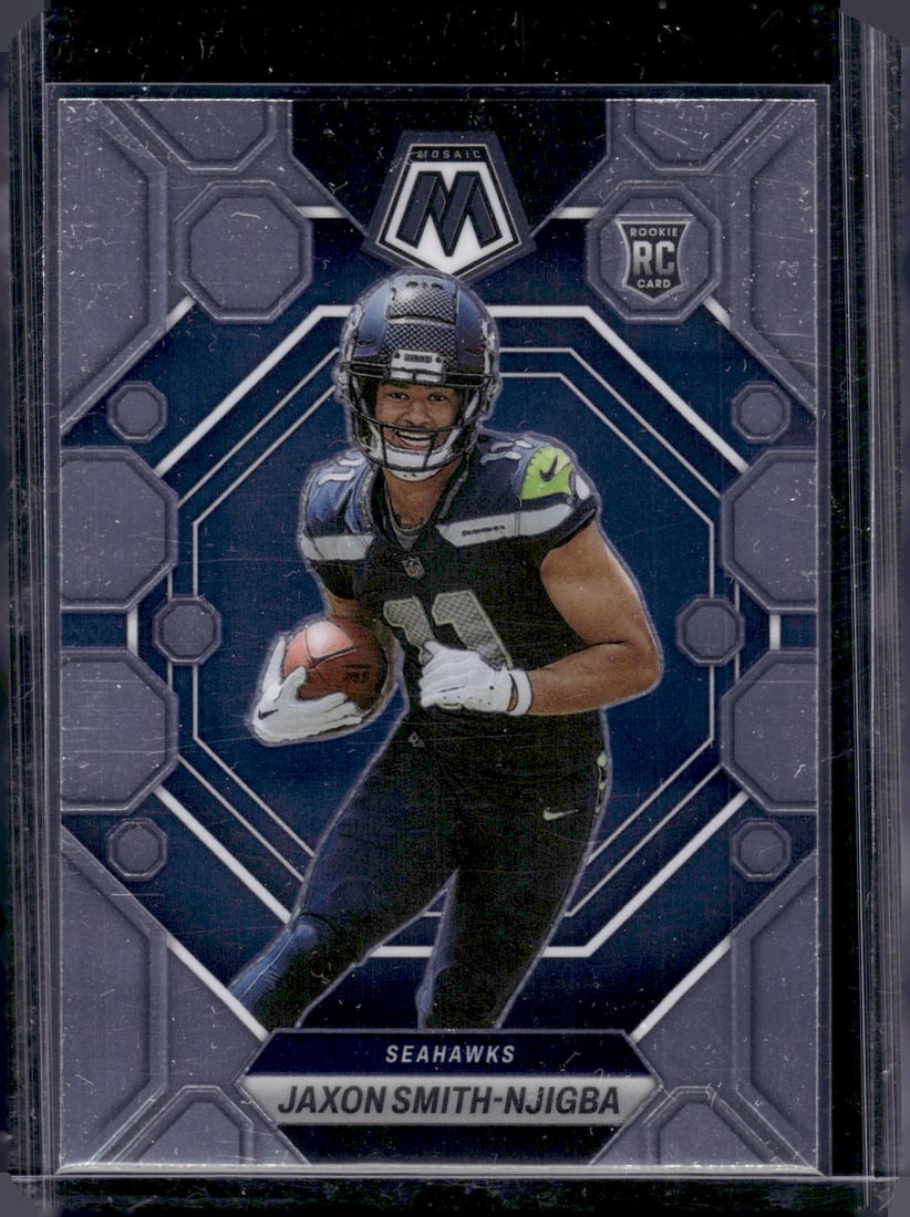 Jaxon Smith-Njigba Rookie Card 2023 Mosaic #331 Seattle Seahawks: Panini Select, Prizm, Mosaic, Contenders, Zenith, Phoenix, Illusions, Absolute, Rookie NFL Sports Trading Cards, SP, SSP, Cards, Football Cards for Sale Near Me, Superbowl & Hall of Fame Player Cards,