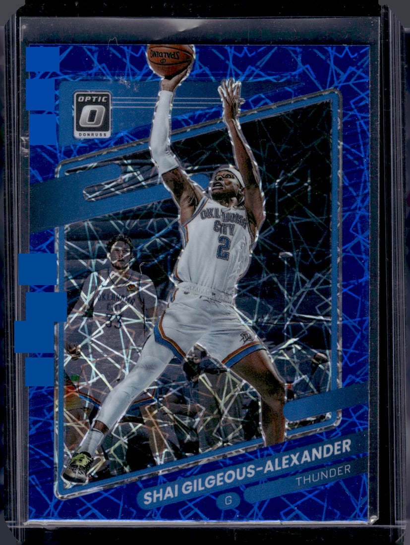 Shai Gilgeous-Alexander Blue Velocity Prizm 2021-22 Donruss Optic #147 OKC Thunder (1 of 2)