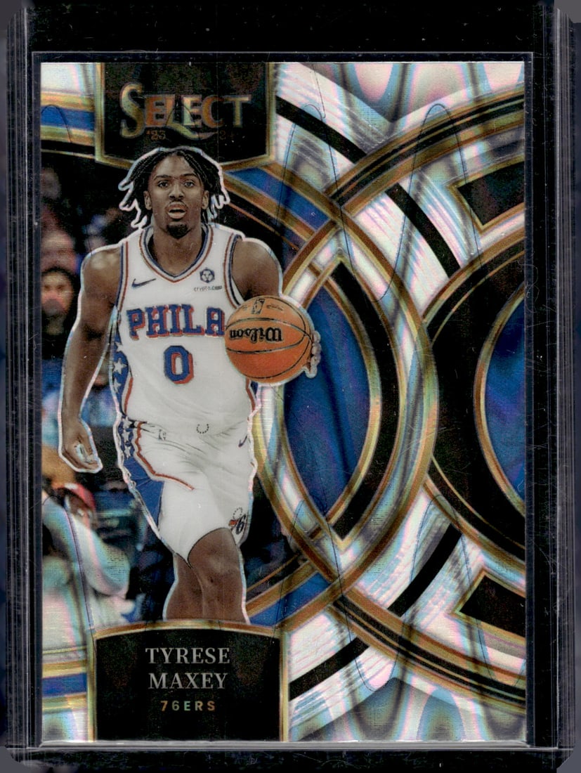 Tyrese Maxey Tectonic Prizm 2023-24 Select #157 Philadelphia 76ers: Panini Select, Prizm, Mosaic, Contenders, Revolution, Phoenix, NBA Hoops, Rookie NFL Sports Trading Cards, Silver, SP, SSP, Wave Prizms, Numbered Cards, Basketball sports Cards for Sale Near Me, NBA C